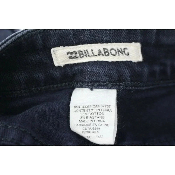 Billabong Women's Size 27 / Size 4 (27" Waist) Blue Denim Shorts Button-Fly - Picture 4 of 4